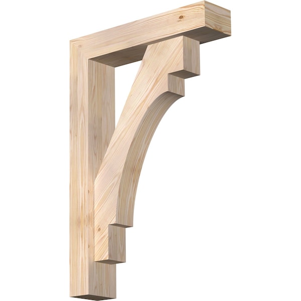 Ekena Millwork Merced Block Smooth Bracket w/ Offset Brace, Douglas Fir, 5 1/2"W x 24"D x 36"H BKT0604X24X36MRC05SDF - main
